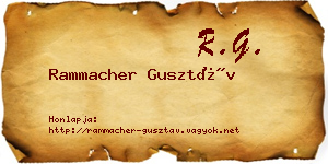 Rammacher Gusztáv névjegykártya